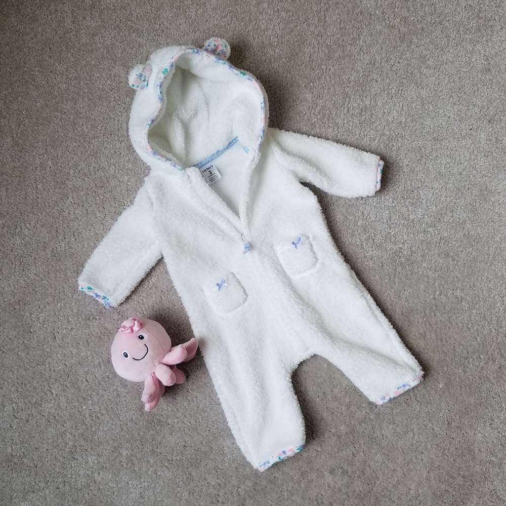 LIKE NEW Carter's Sherpa Bear Jumpsuit